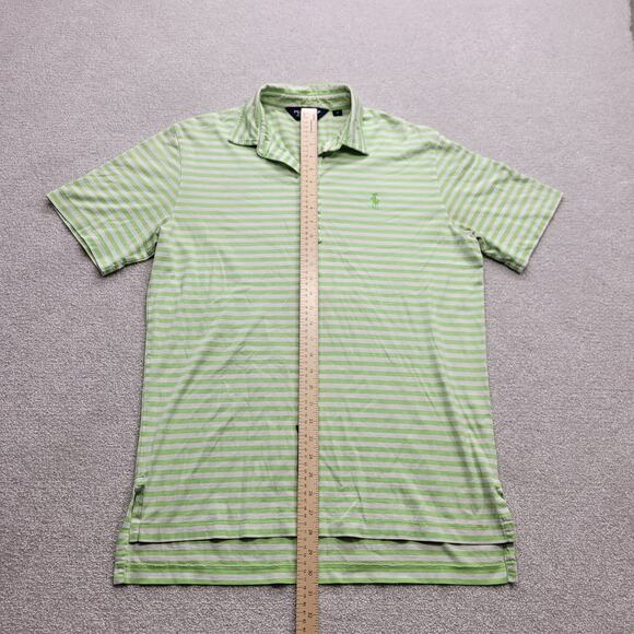 Ralph Lauren Polo Golf Shirt Men's Size Medium Green Striped Short Sleeve - Picture 3 of 5
